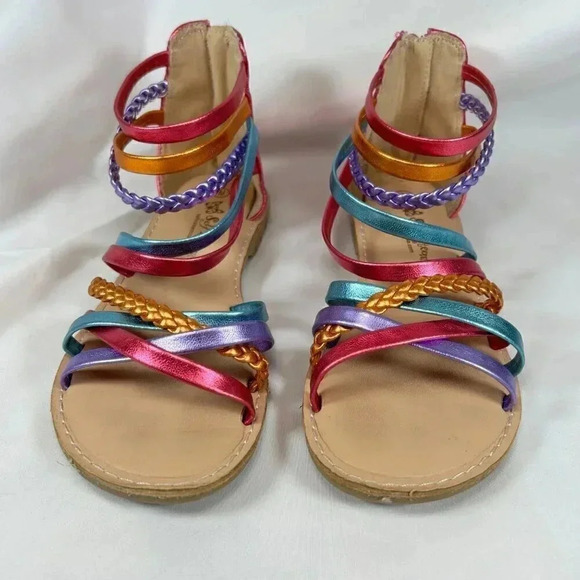 Self Esteem Izzy Size 1M Multicolor Rainbow Sandals Shoes - Picture 1 of 8
